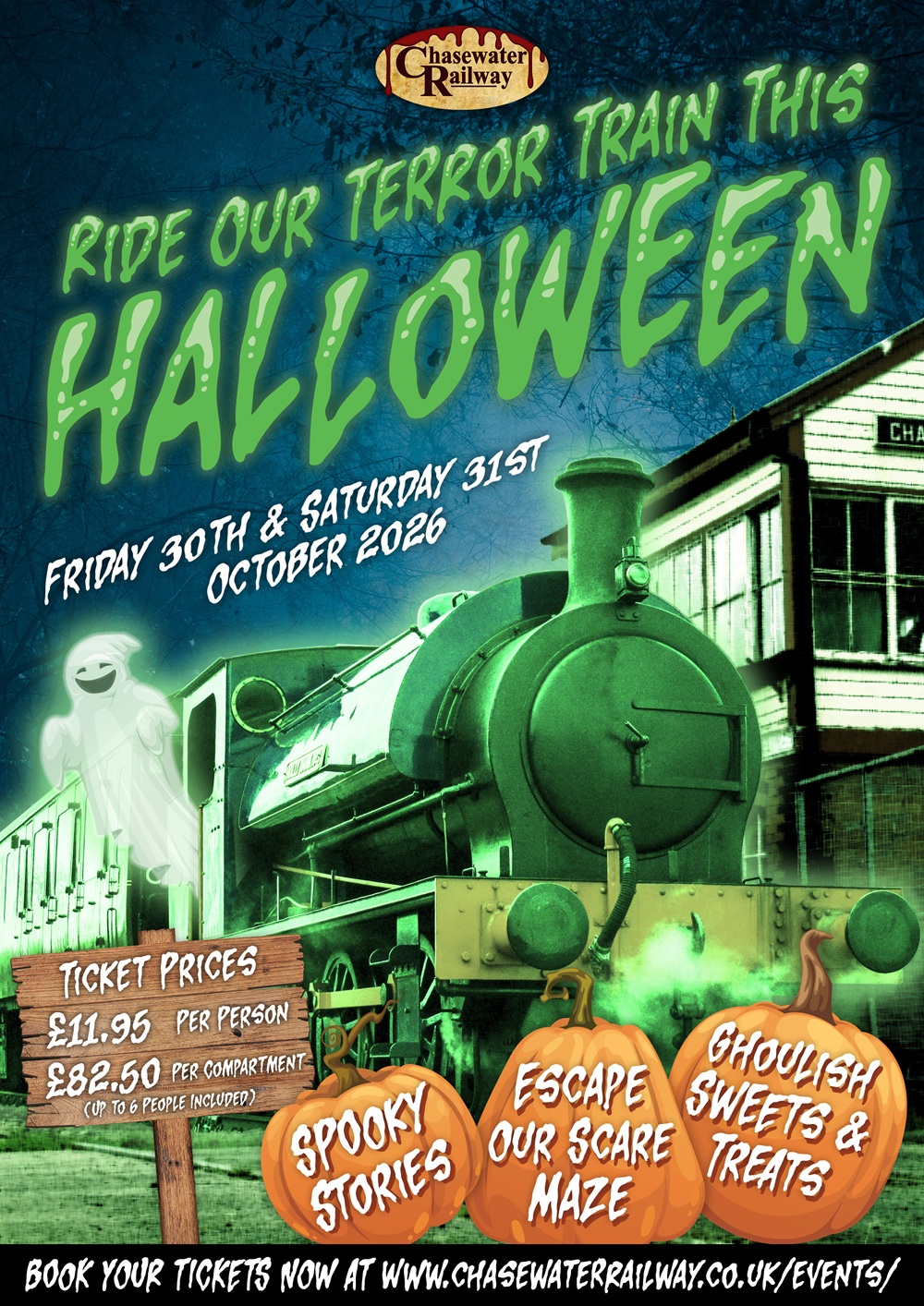 Whats on in Walsall. Halloween train ride at Chasewater Railway
